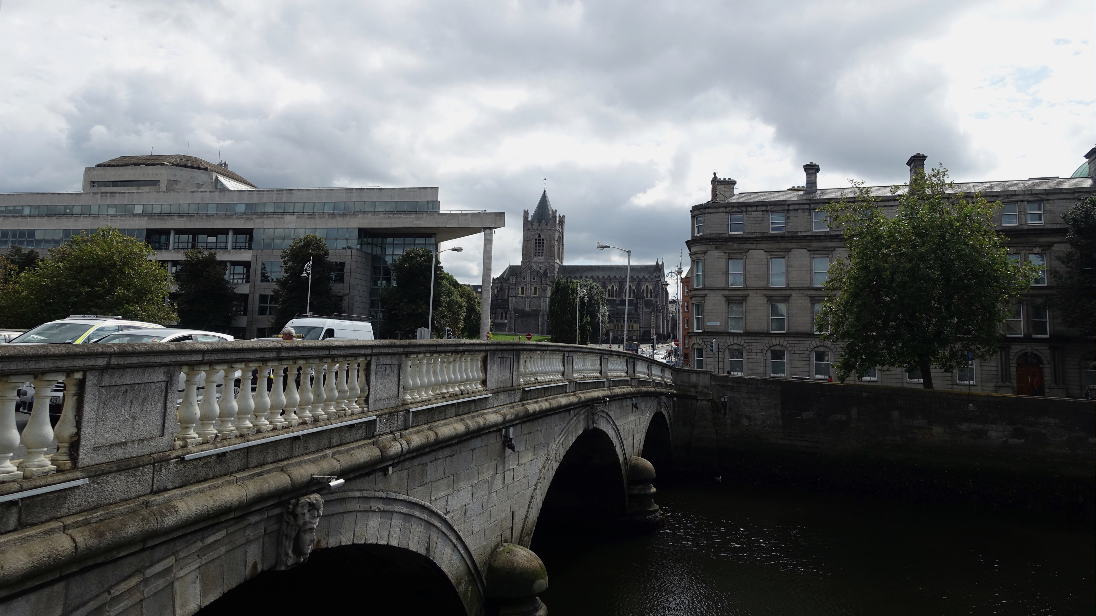 Christ Church Cathedral in Dublin as seen from across the Liffey river